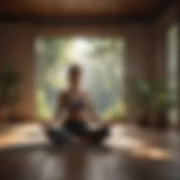 Serene yoga meditation environment