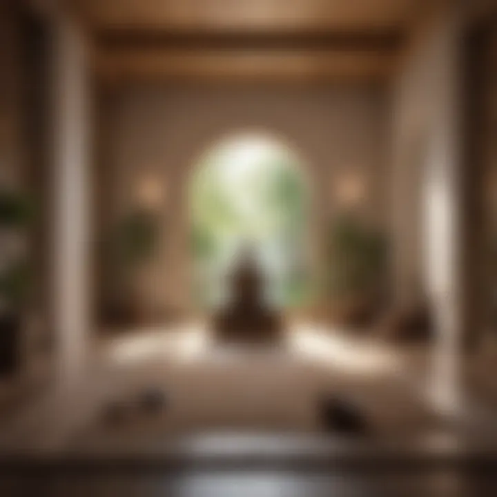 Meditation space adorned with calming elements
