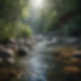 Serene landscape with soft flowing water