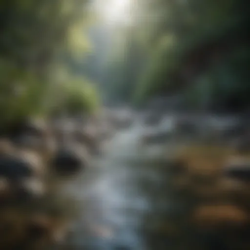 Serene landscape with soft flowing water